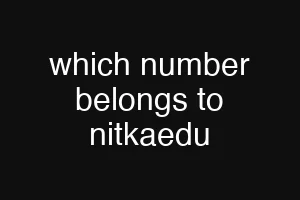 which number belongs to nitkaedu